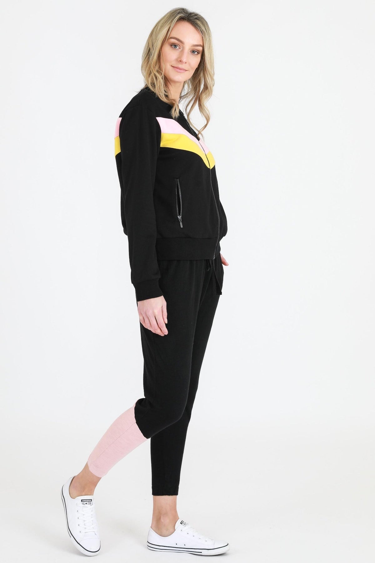 Naomi Chevron Print Bomber Jacket (Sale)