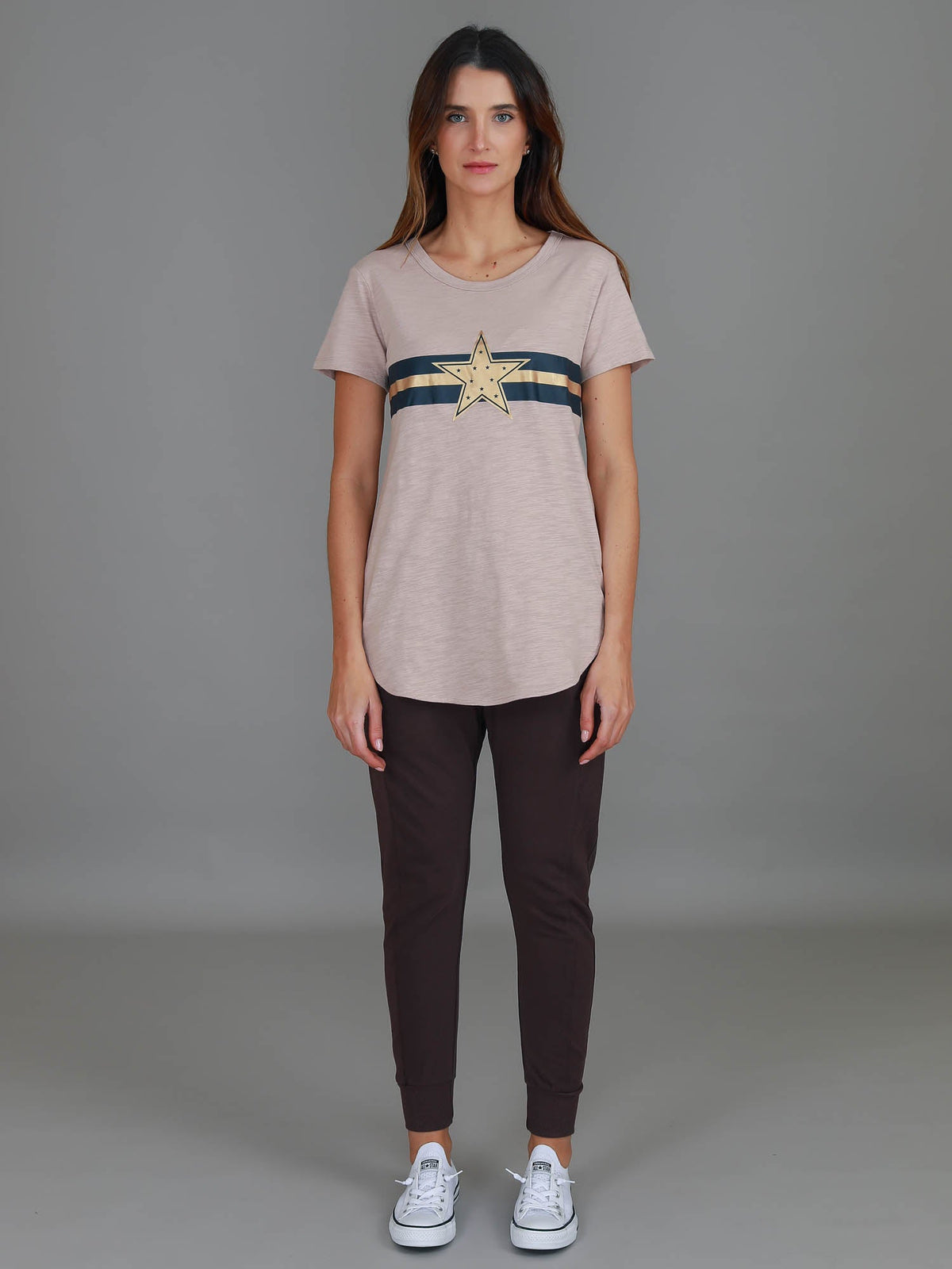 Jill Gold Star with Stripes T Shirt