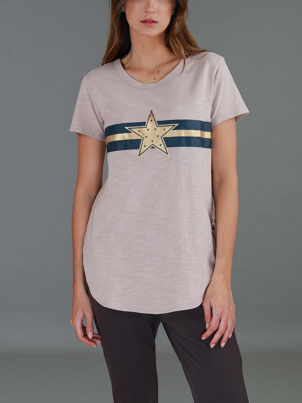 Jill Gold Star with Stripes T Shirt
