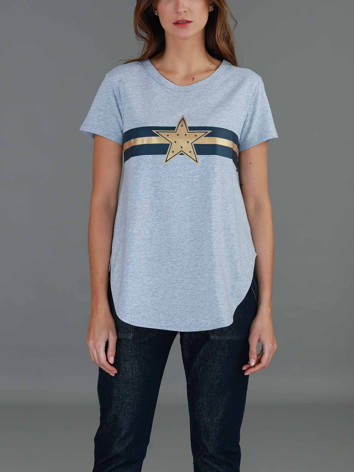Jill Gold Star with Stripes T Shirt
