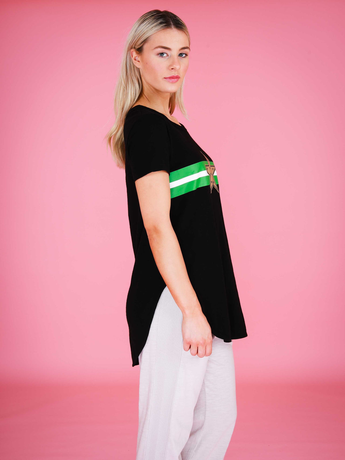Jill Gold Star with Stripes T Shirt