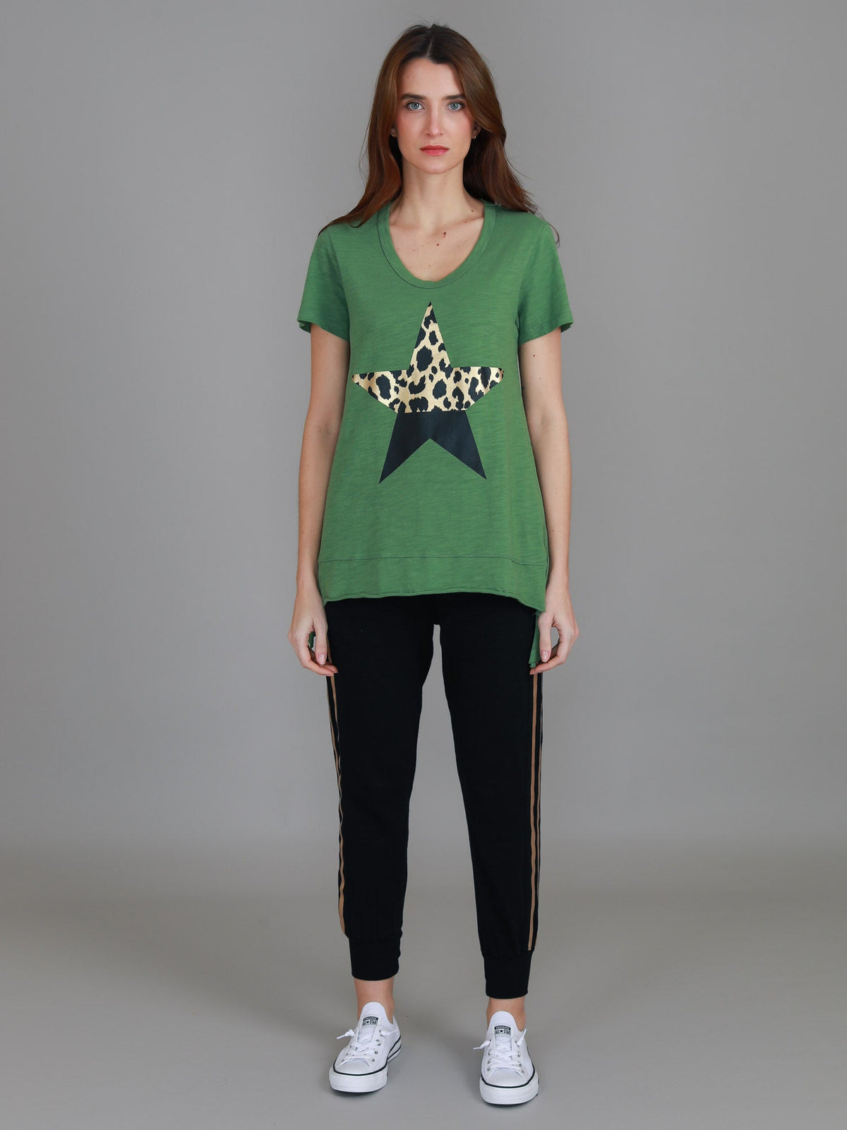Rosemary Splice Star Leopard Print T Shirt