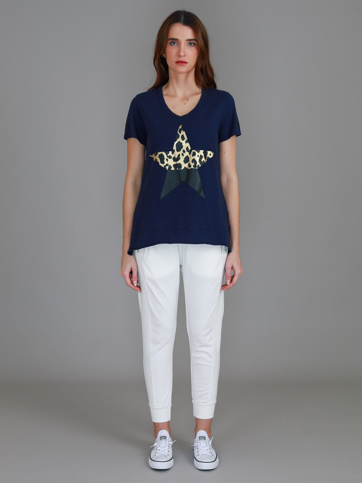 Rosemary Splice Star Leopard Print T Shirt