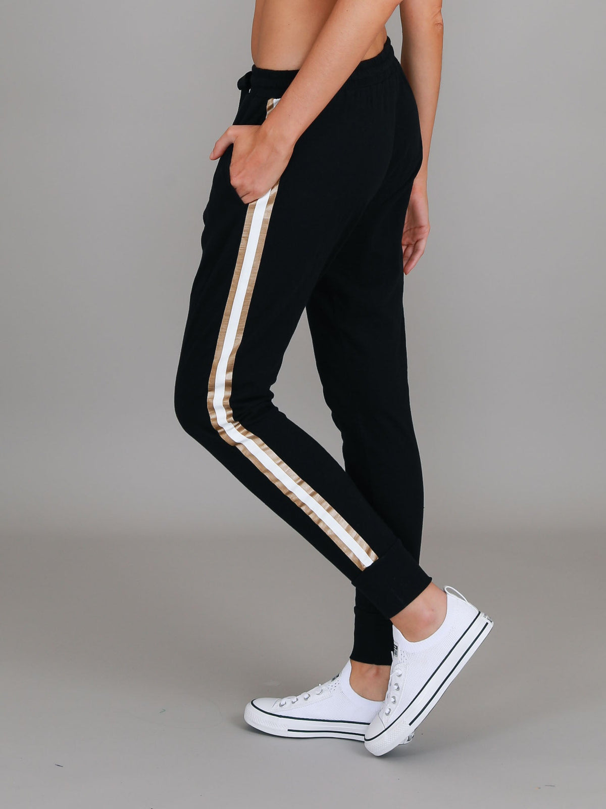 Gerry | Women's Side Stripe Tapered Joggers – Cotton Jersey