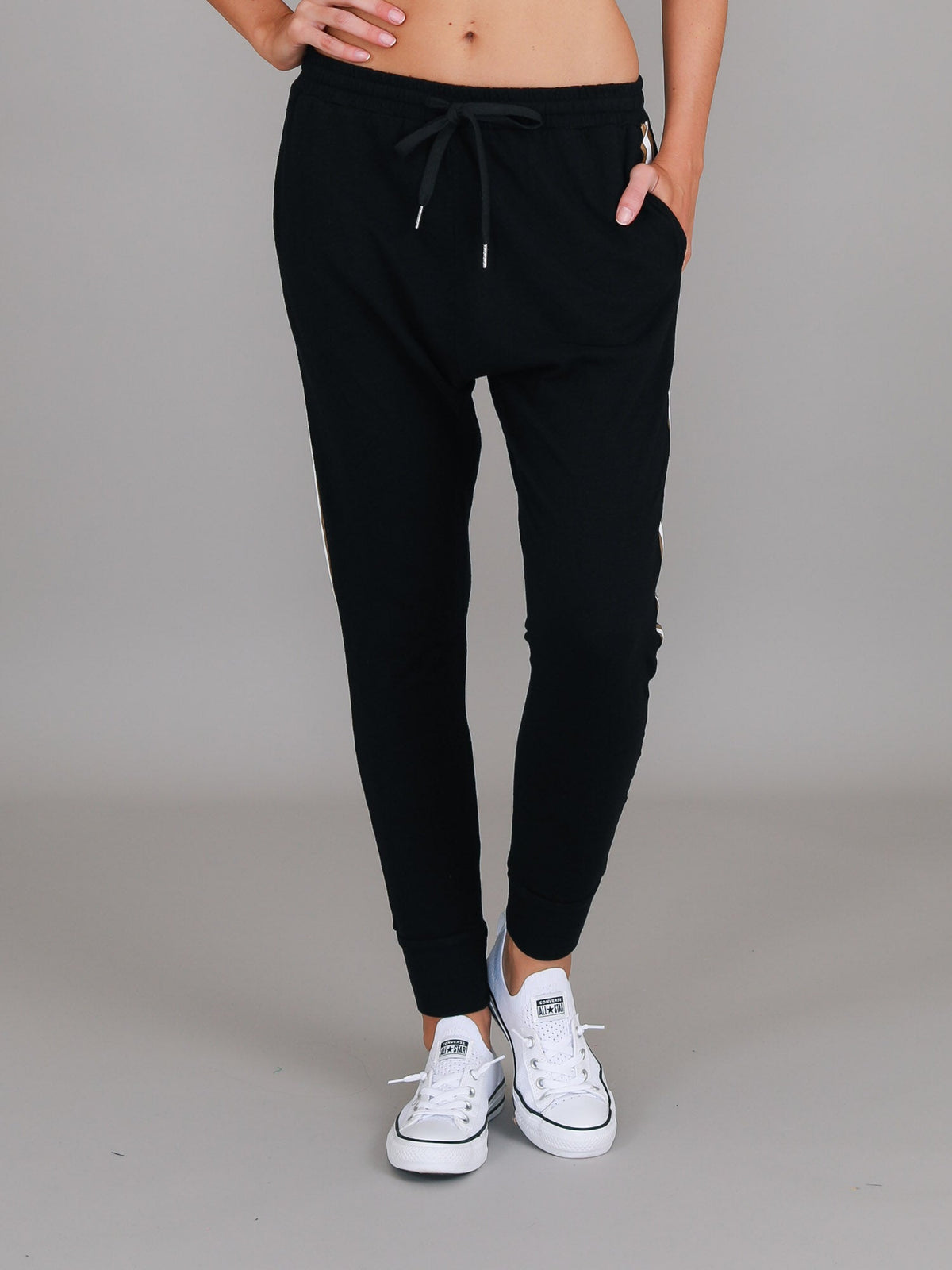 Gerry | Women's Side Stripe Tapered Joggers – Cotton Jersey