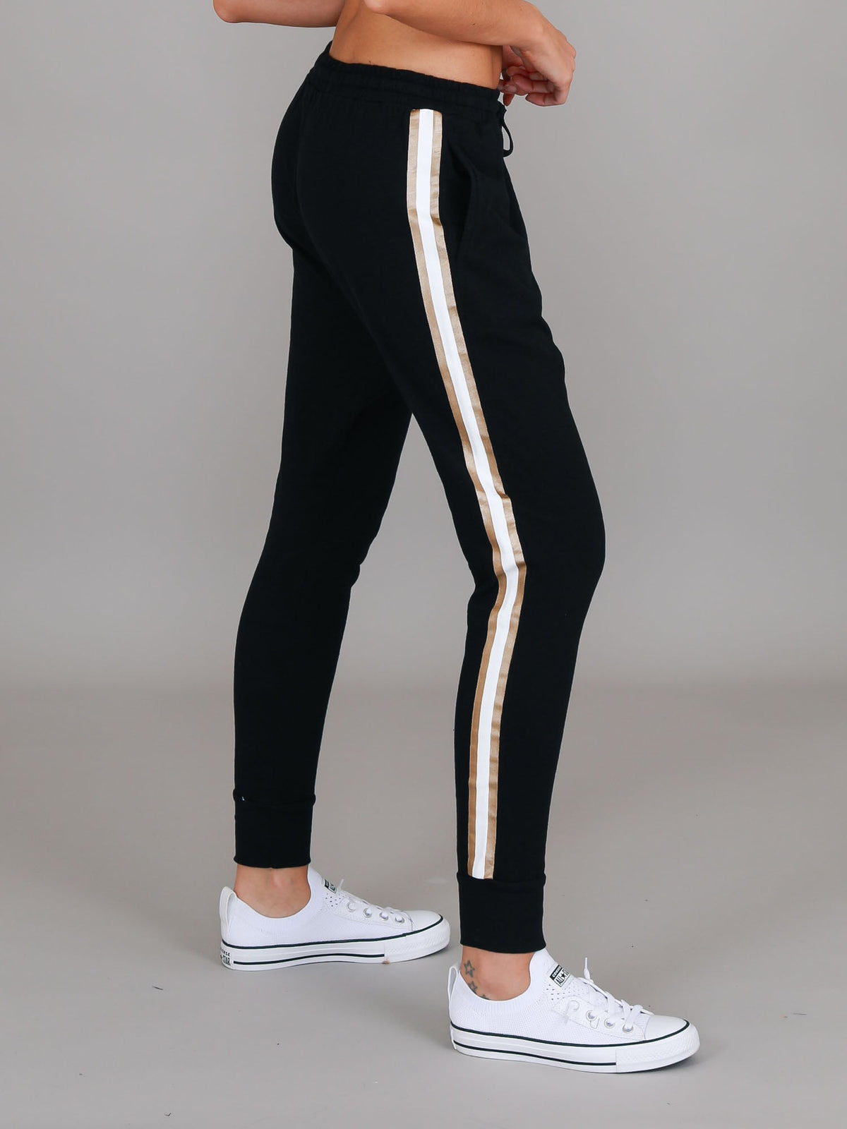 Gerry | Women's Side Stripe Tapered Joggers – Cotton Jersey
