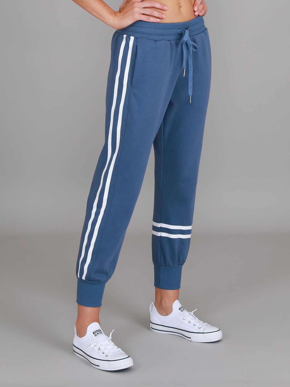 Jamie | Women's Two-Stripe Sweatpants – Cotton French Terry