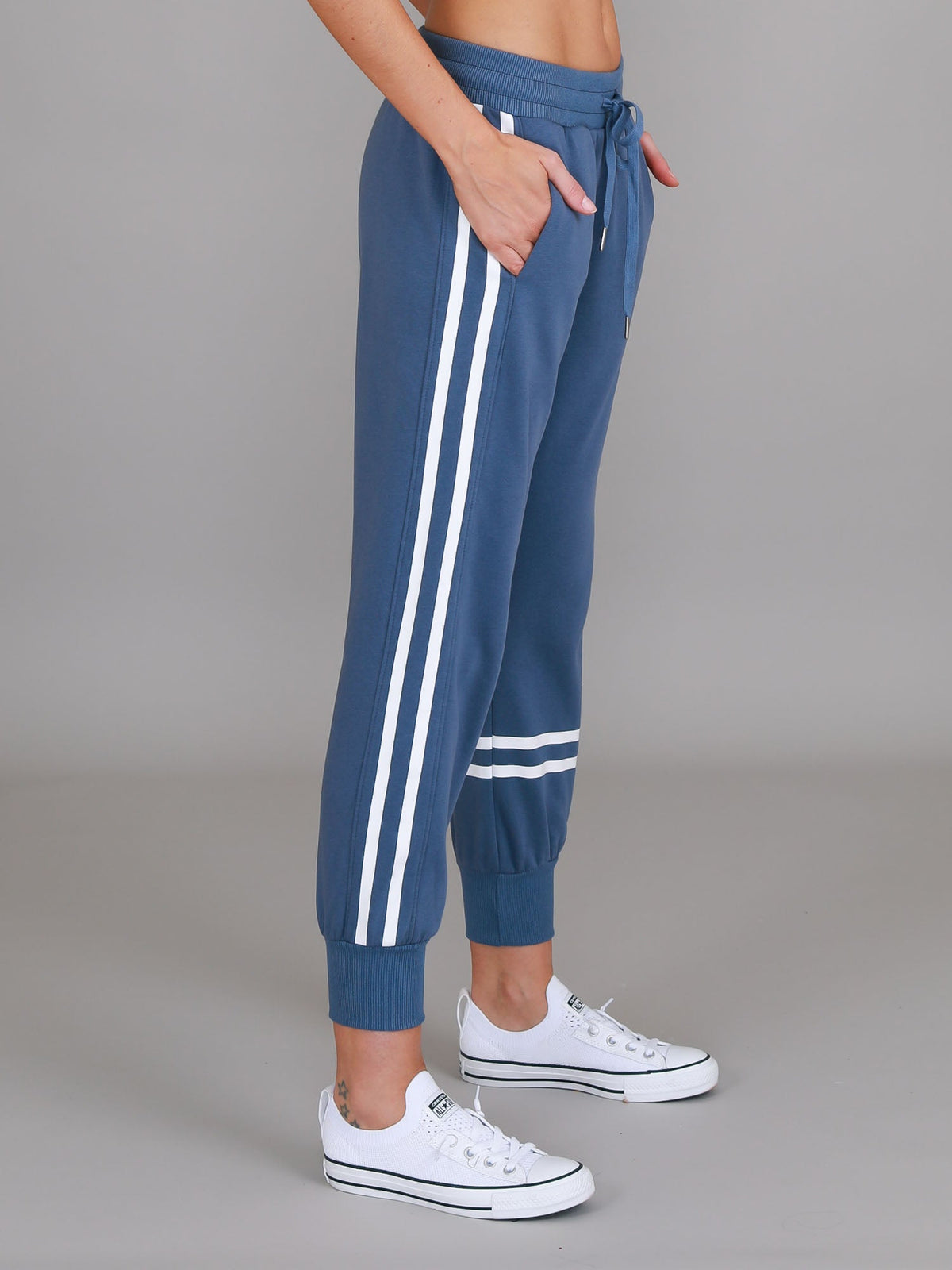 Jamie | Women's Two-Stripe Sweatpants – Cotton French Terry