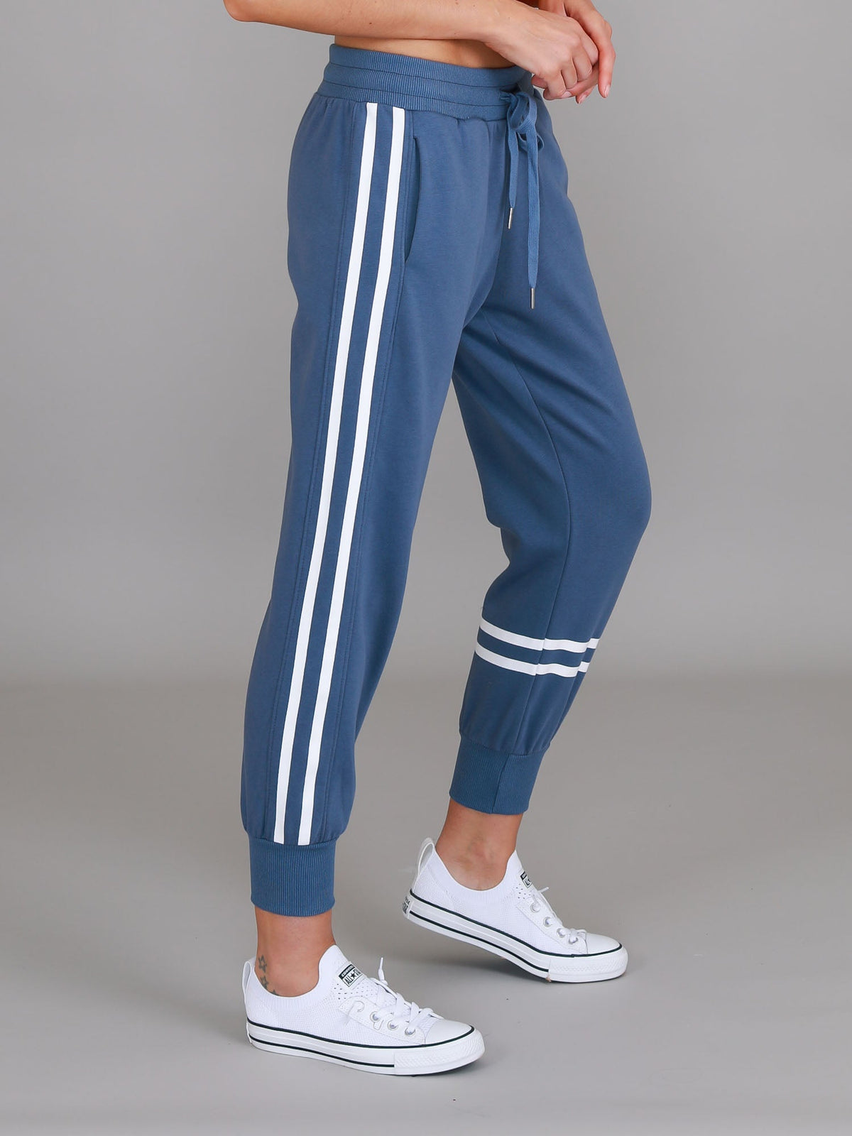 Jamie | Women's Two-Stripe Sweatpants – Cotton French Terry