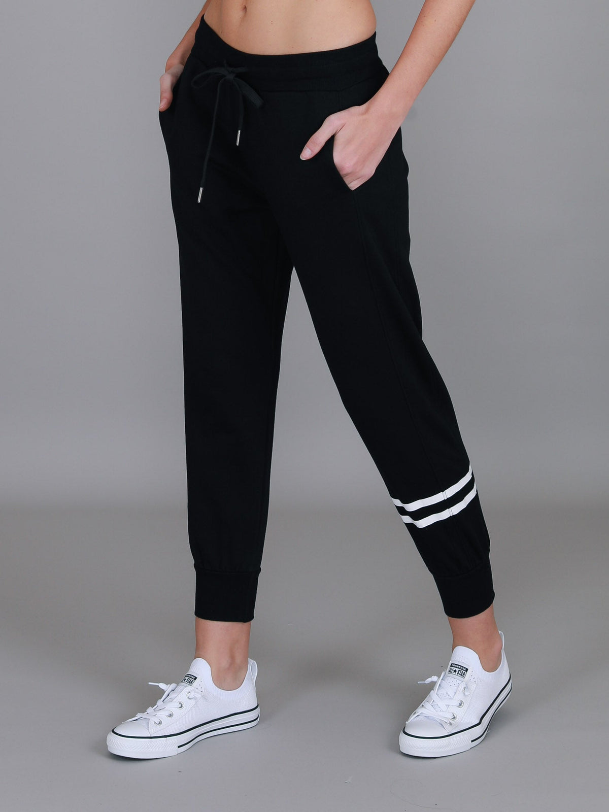 Jamie | Women's Two-Stripe Sweatpants – Cotton French Terry