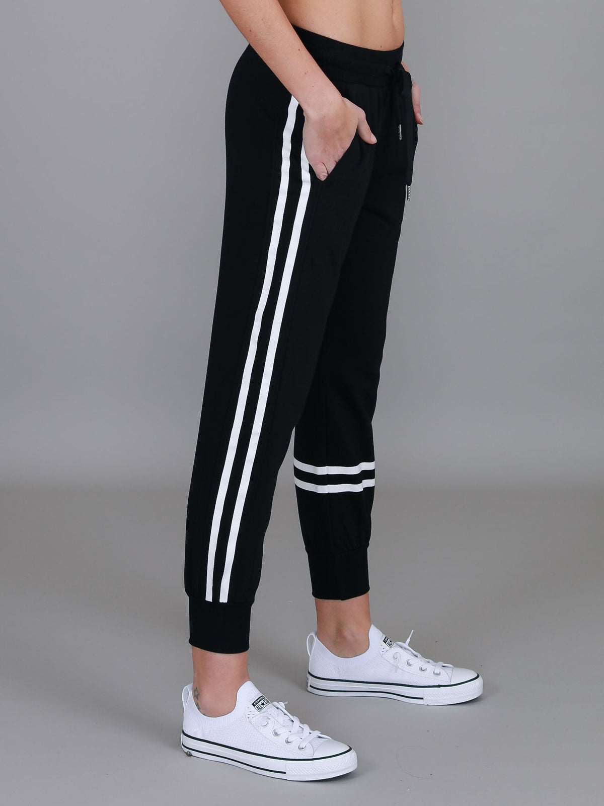 Jamie | Women's Two-Stripe Sweatpants – Cotton French Terry
