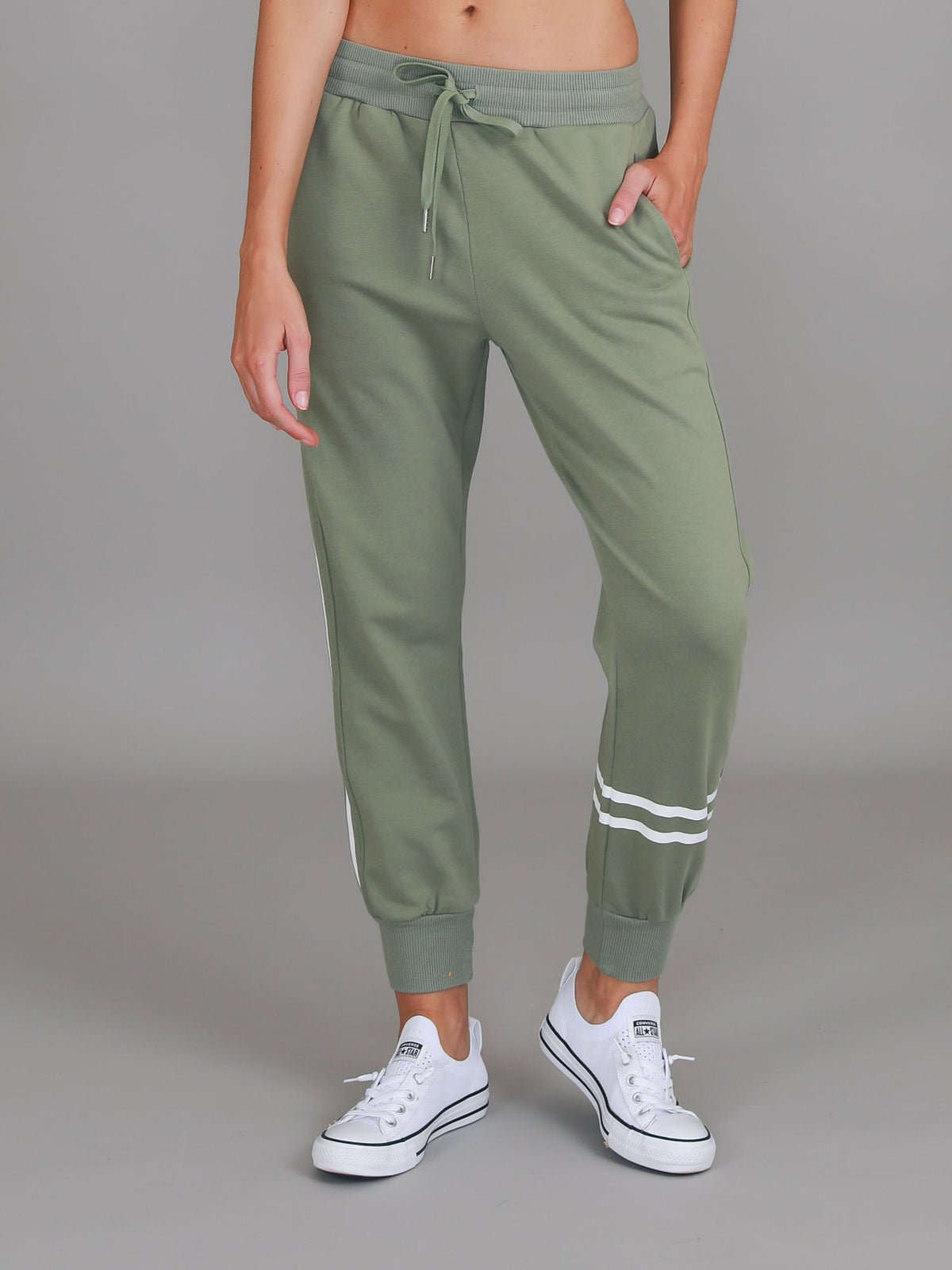 Jamie | Women's Two-Stripe Sweatpants – Cotton French Terry