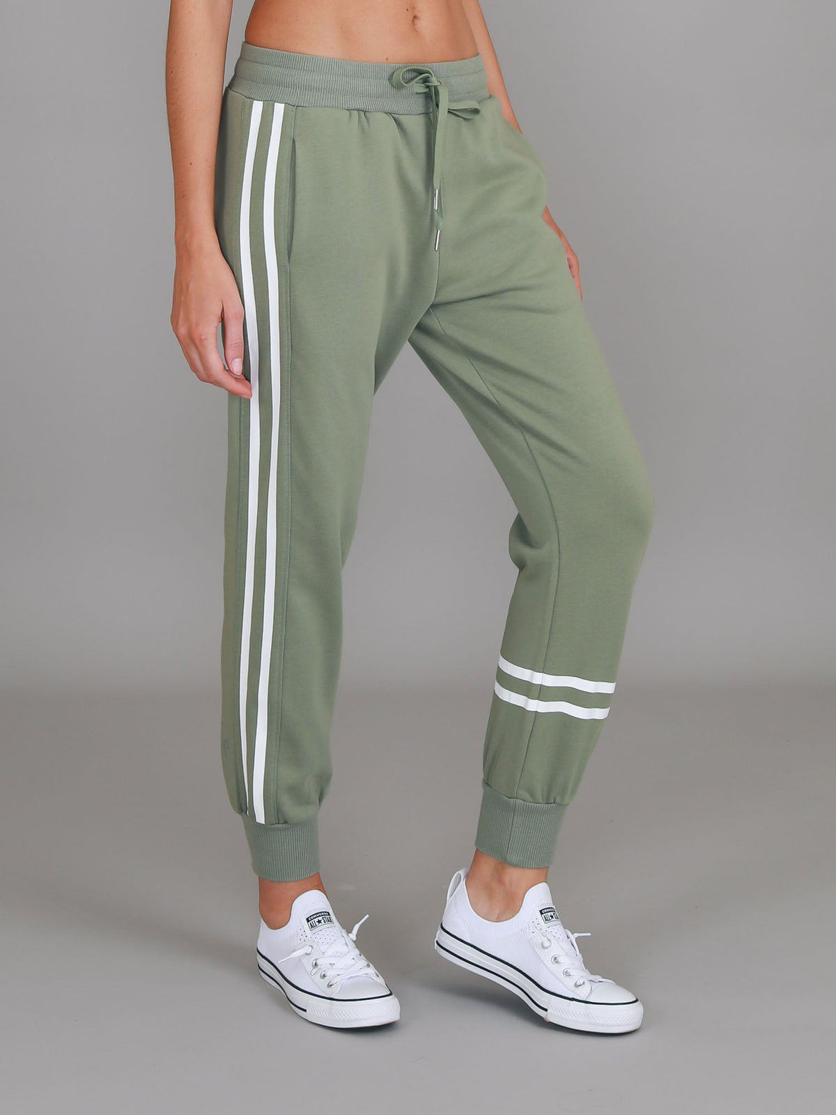 Jamie | Women's Two-Stripe Sweatpants – Cotton French Terry