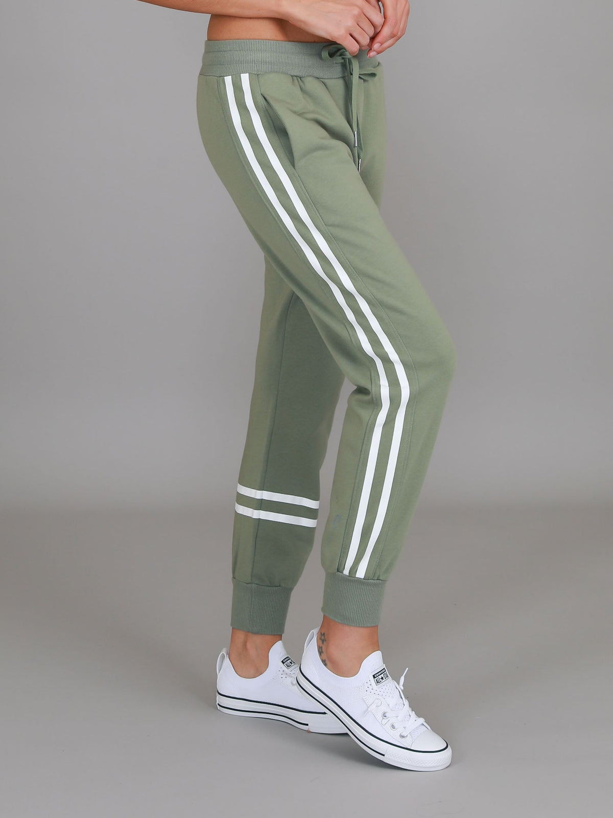 Jamie | Women's Two-Stripe Sweatpants – Cotton French Terry