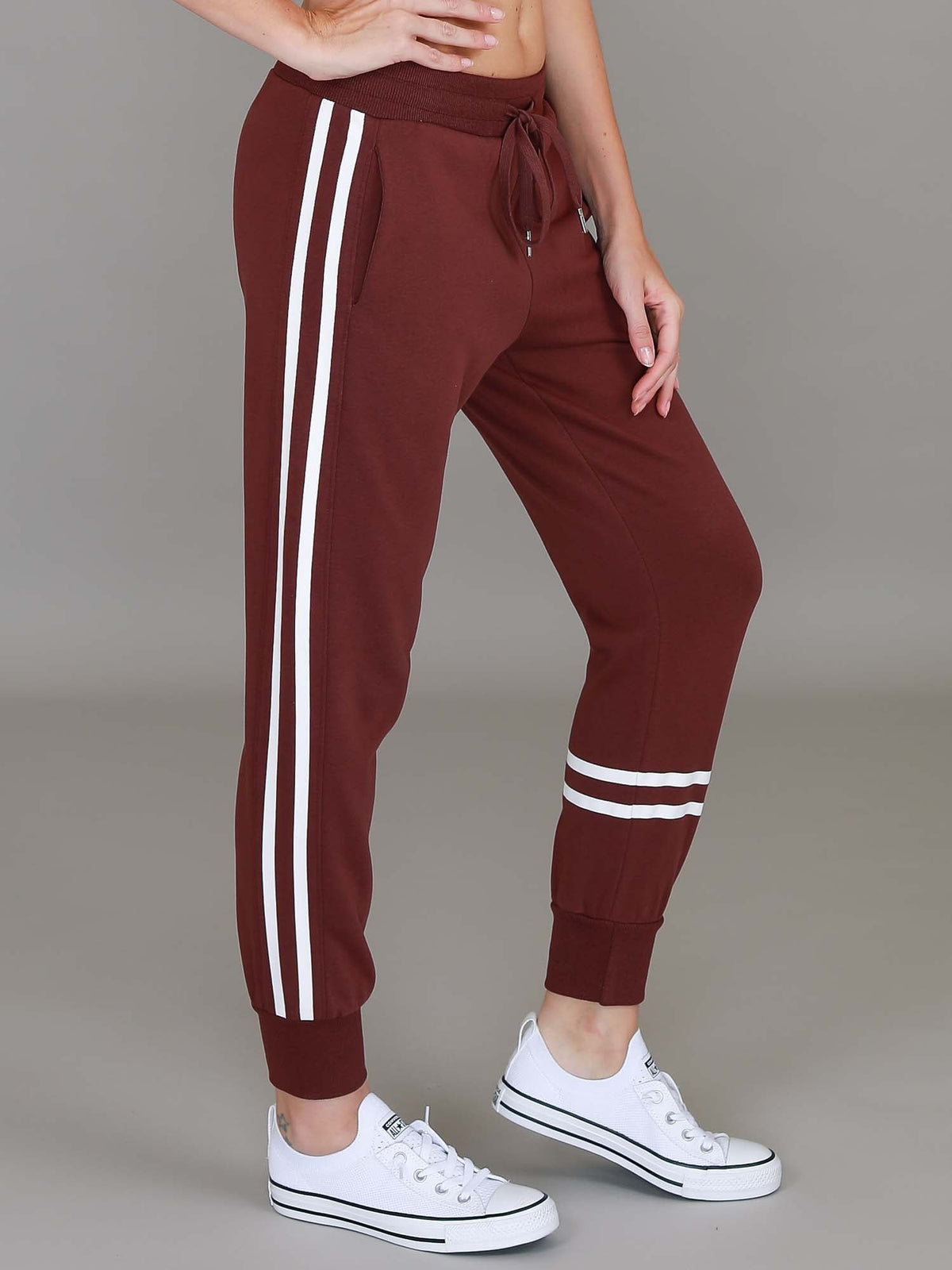 Jamie | Women's Two-Stripe Sweatpants – Cotton French Terry