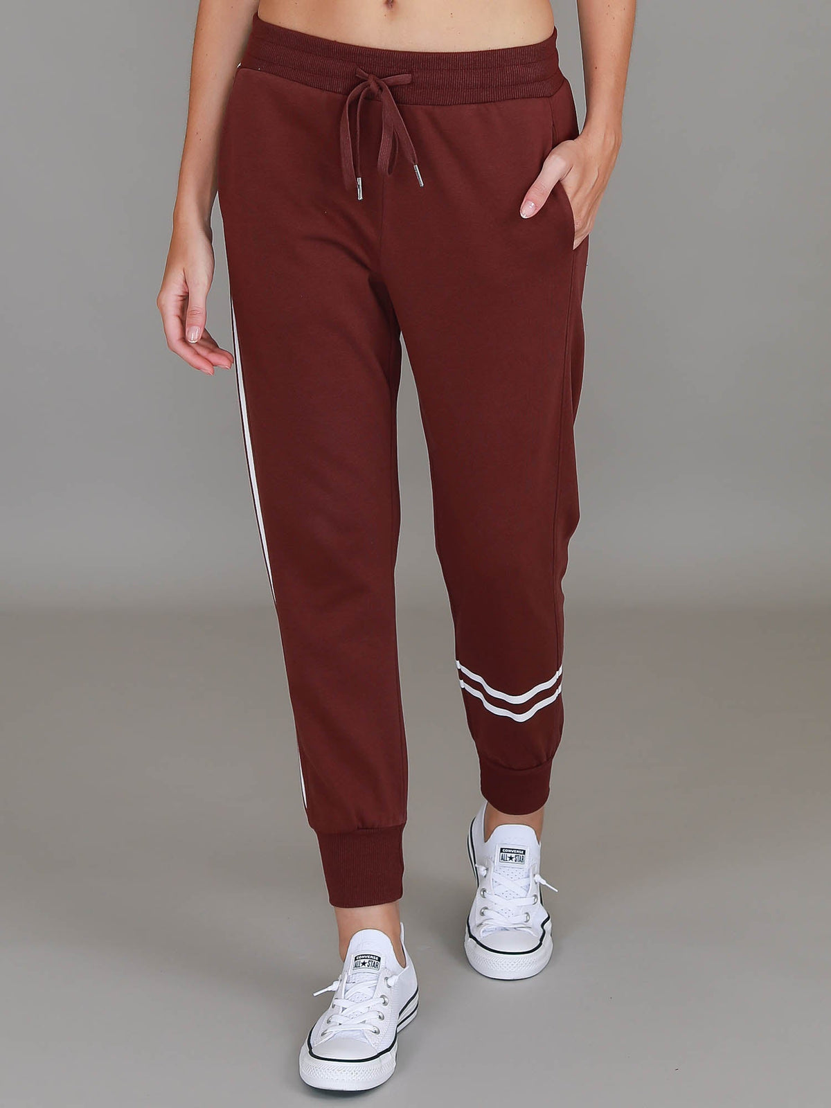 Jamie | Women's Two-Stripe Sweatpants – Cotton French Terry