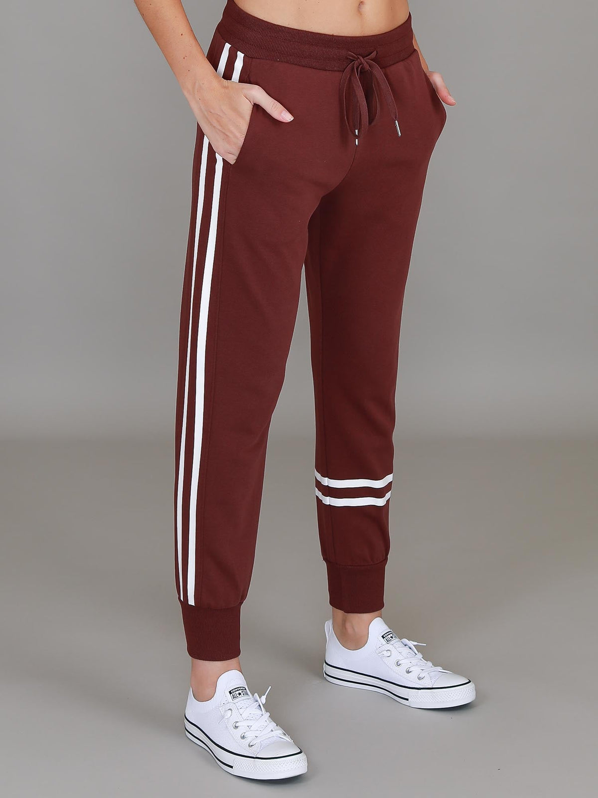 Jamie | Women's Two-Stripe Sweatpants – Cotton French Terry