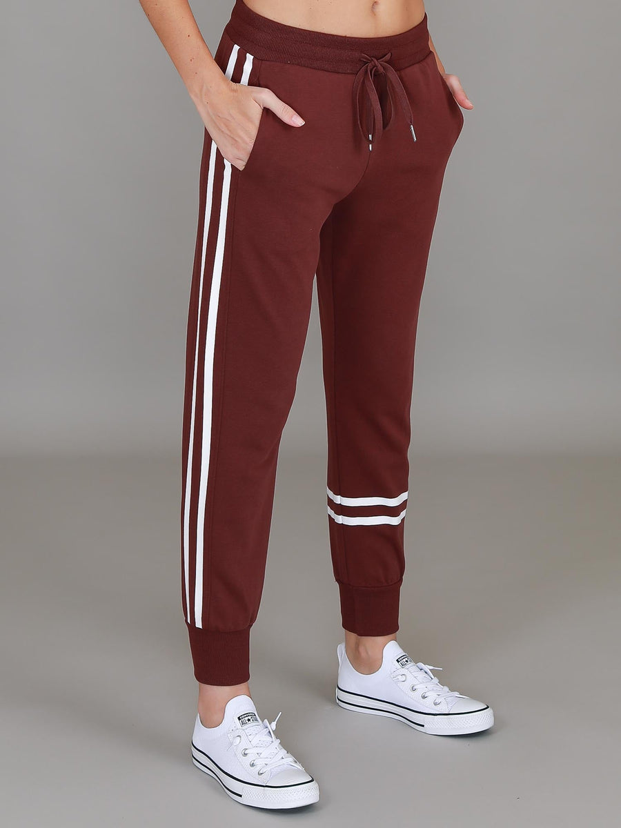Jamie | Women's Two-Stripe Sweatpants – Cotton French Terry