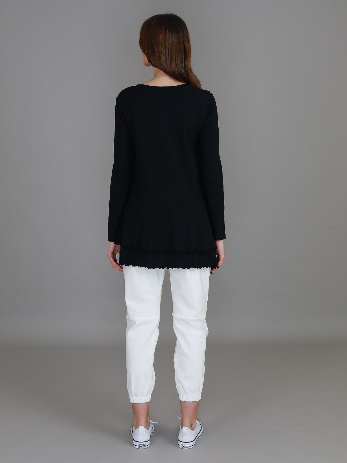 Trinity Longline Ruffle Hem T Shirt