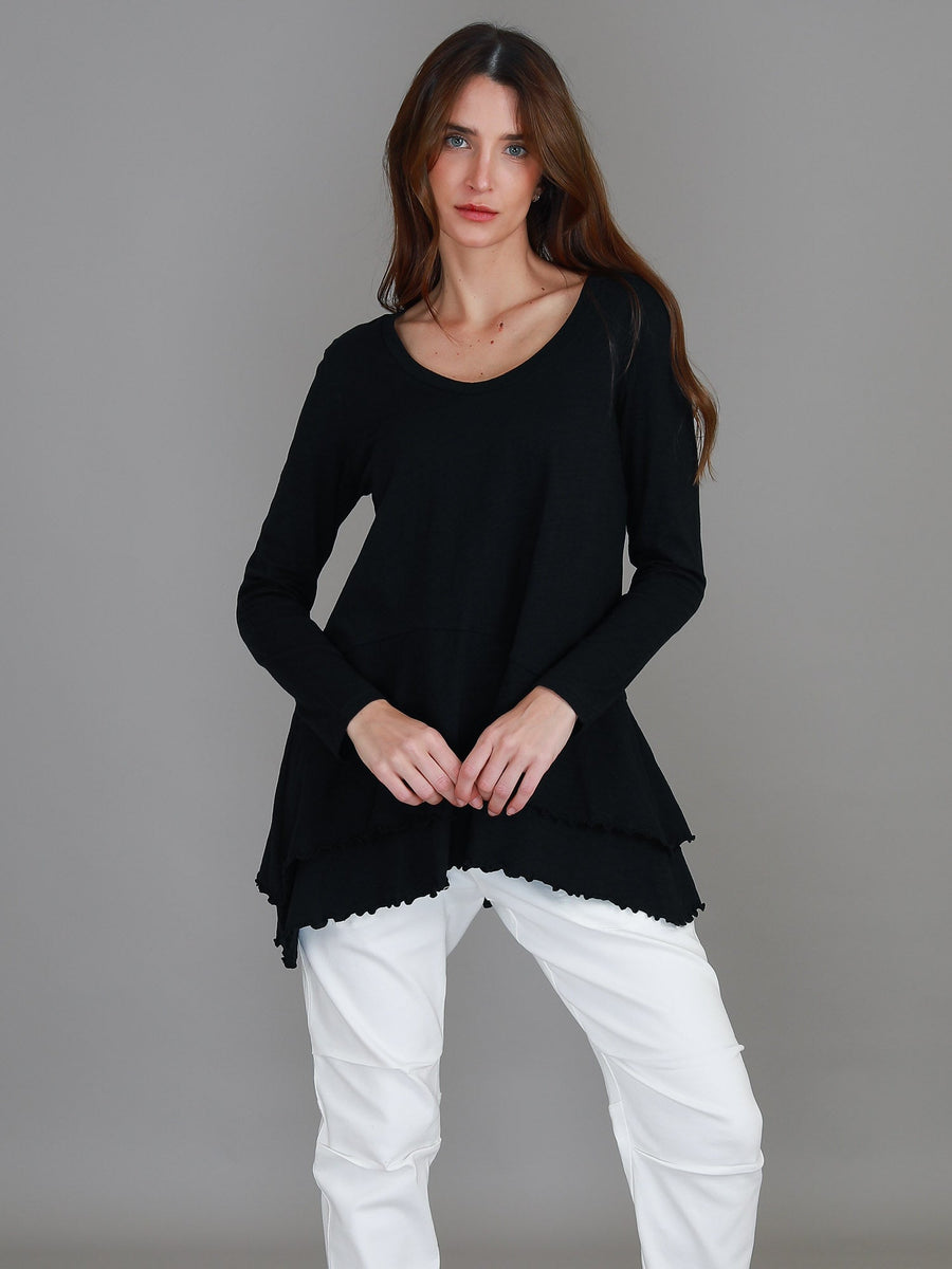 Trinity Longline Ruffle Hem T Shirt