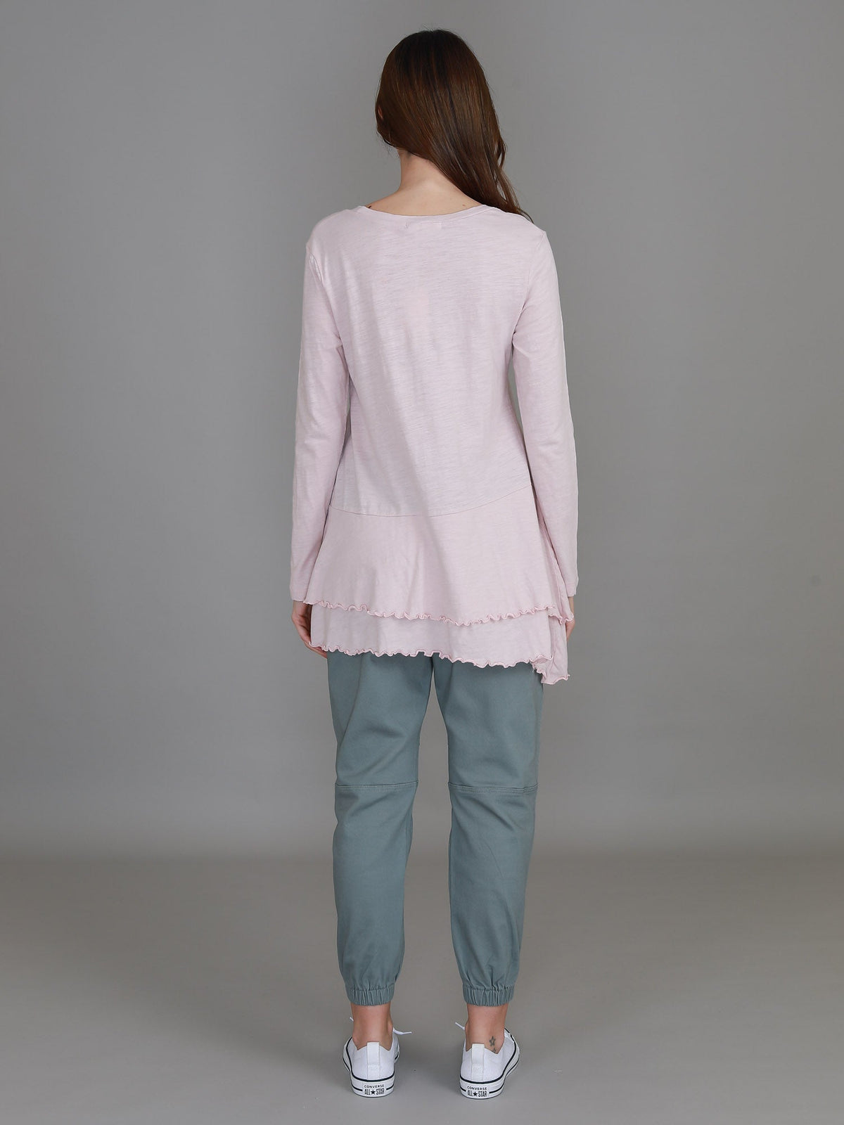 Trinity Longline Ruffle Hem T Shirt