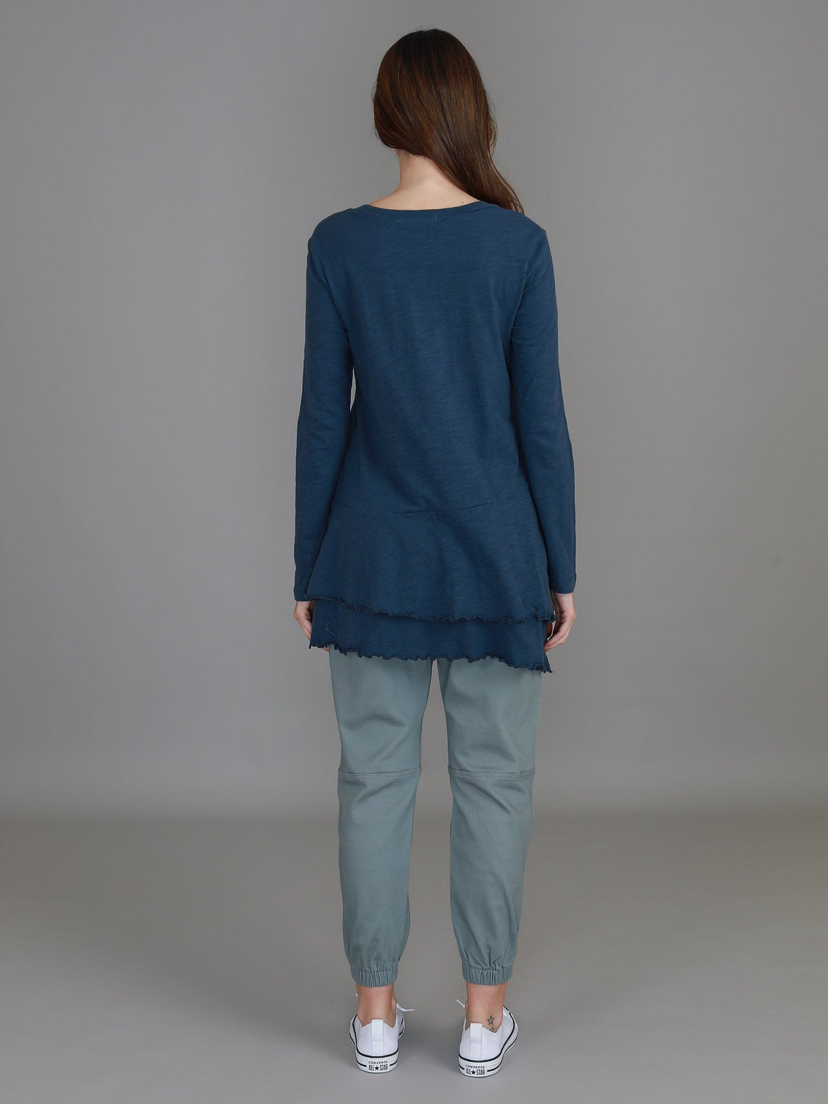 Trinity Longline Ruffle Hem T Shirt