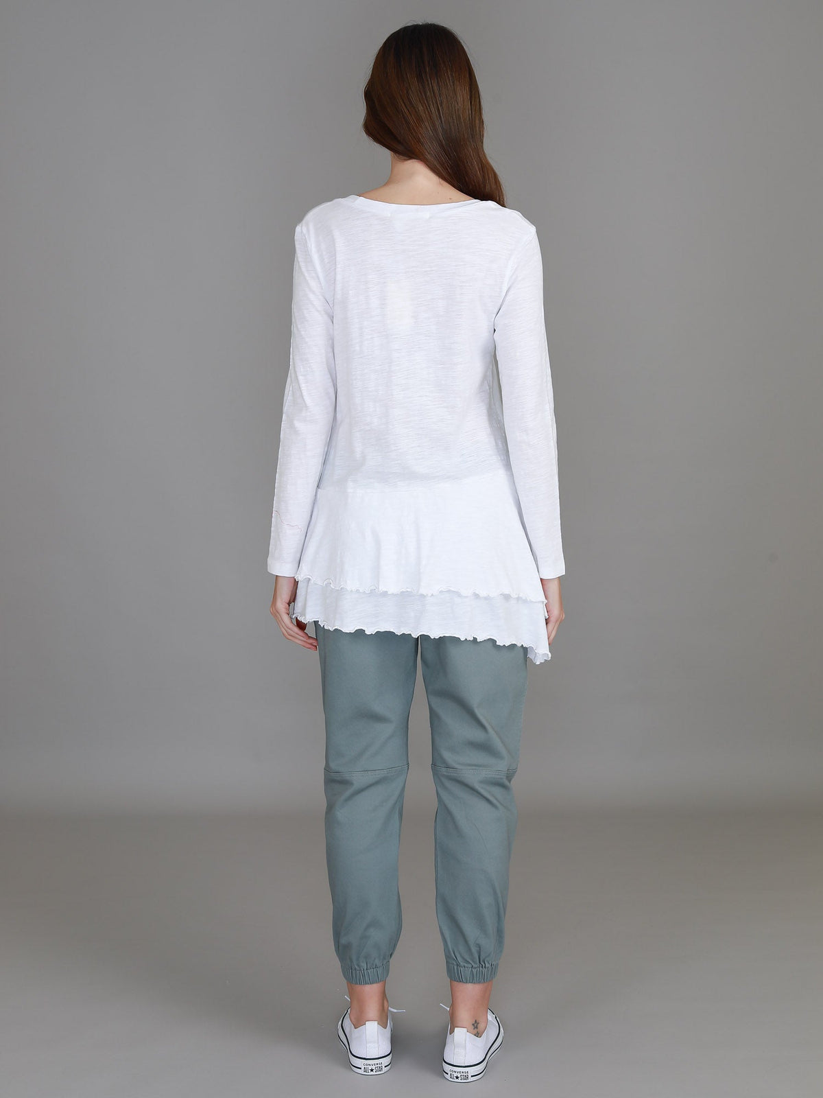 Trinity Longline Ruffle Hem T Shirt