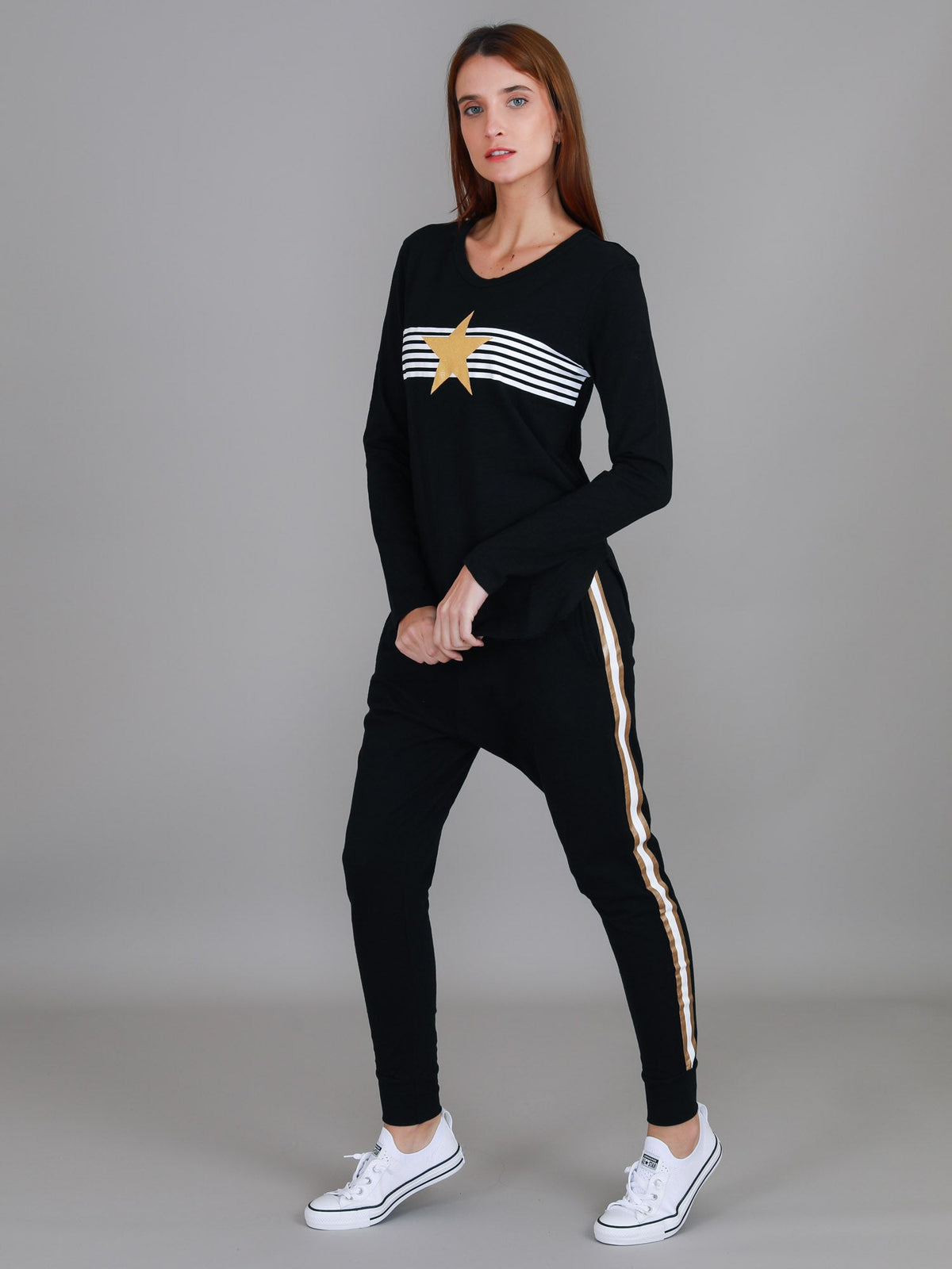 Nora Print Curved Hem T Shirt
