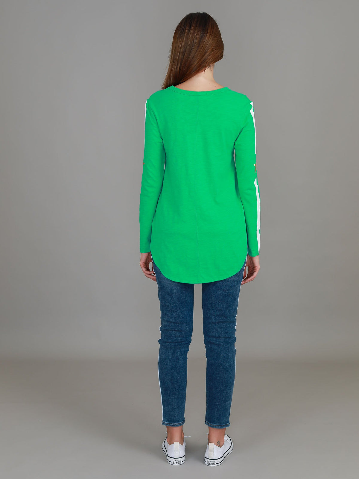 Junee | Women's Curved Hem Long Sleeve T-Shirt – Cotton Jersey
