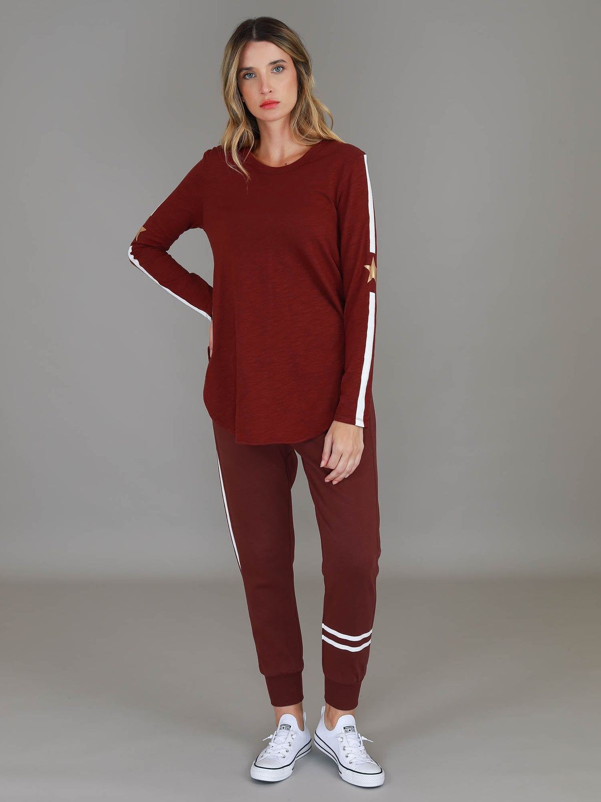 Junee | Women's Curved Hem Long Sleeve T-Shirt – Cotton Jersey
