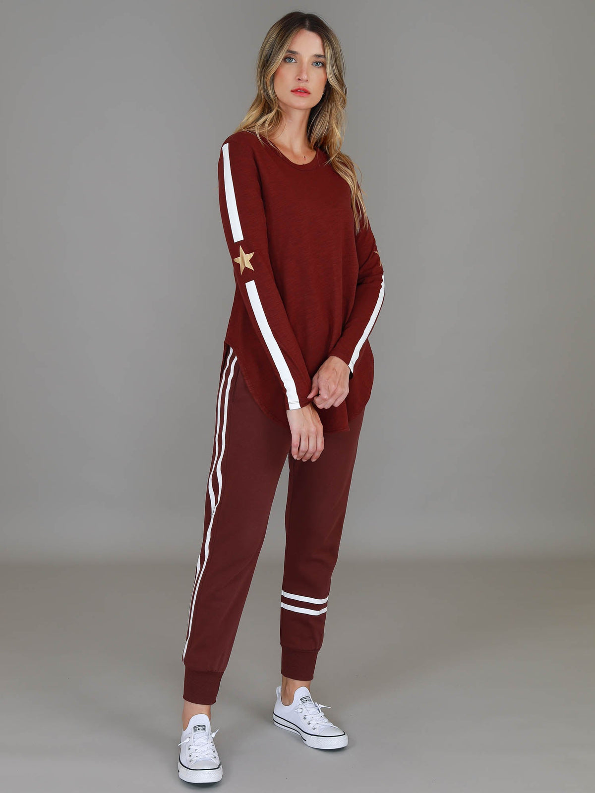 Junee | Women's Curved Hem Long Sleeve T-Shirt – Cotton Jersey