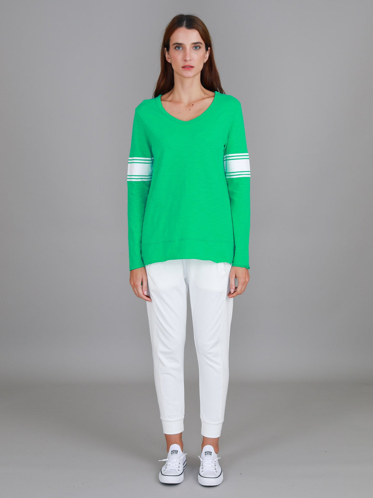 Carmel Contrasting Band Long Sleeve T Shirt (Sale)