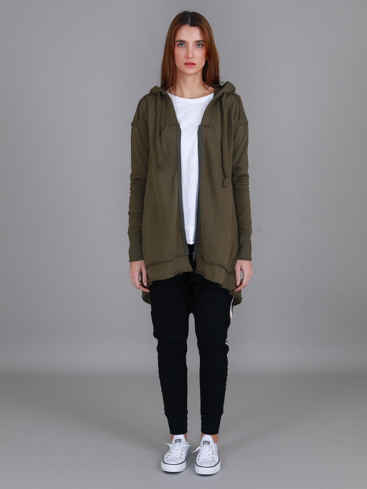 Charlie | Women's Oversized Hooded Zip Jacket – French Terry