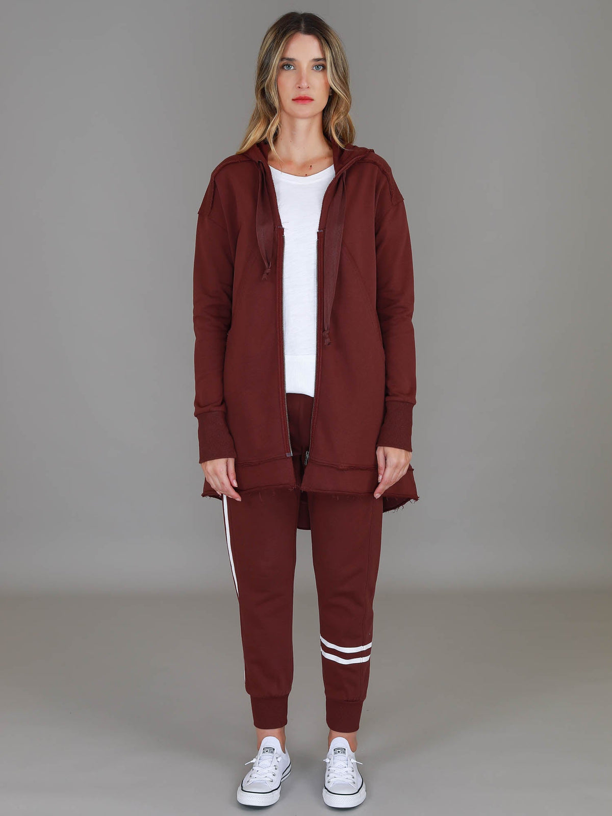Charlie | Women's Oversized Hooded Zip Jacket – French Terry
