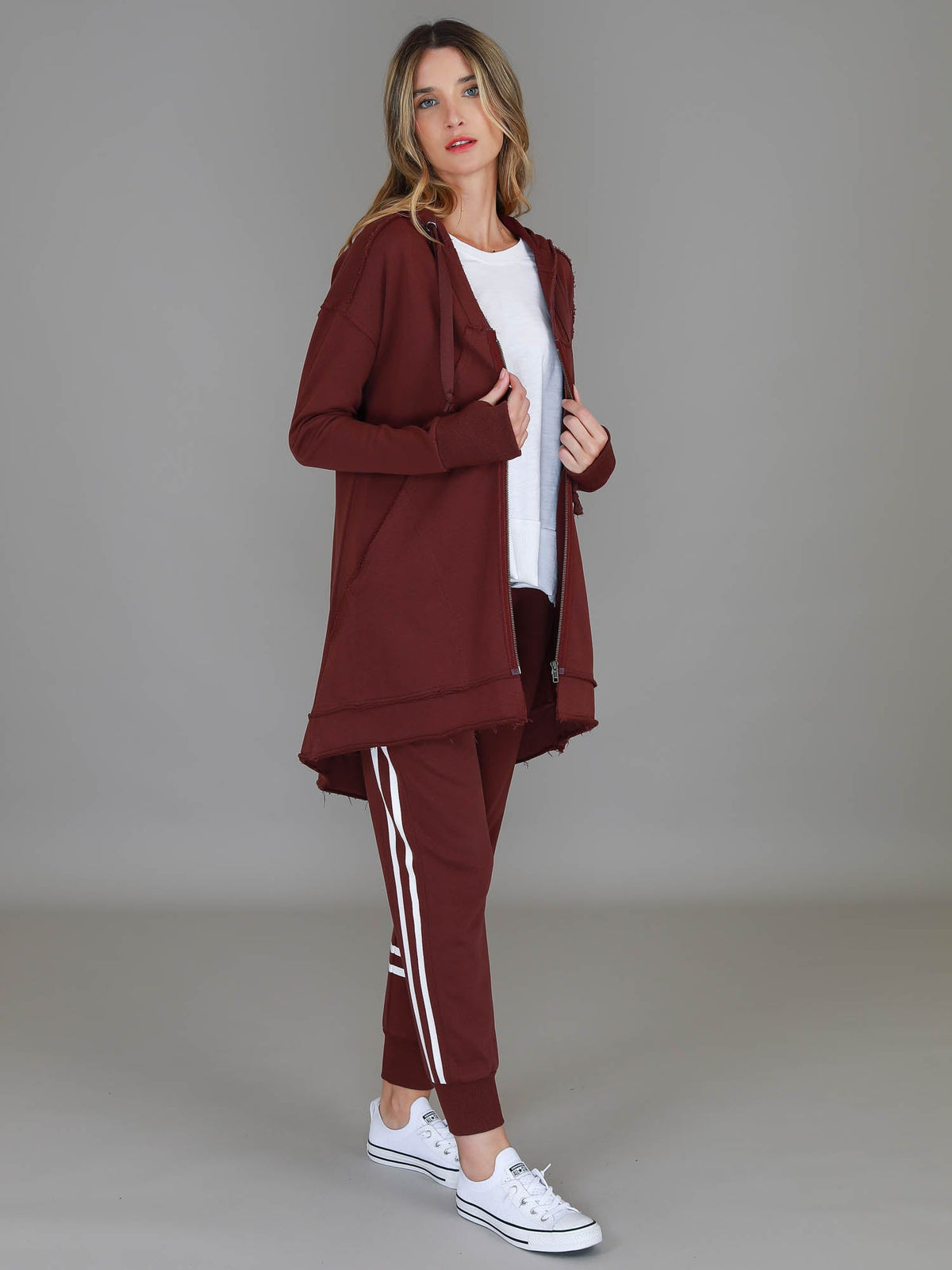 Charlie | Women's Oversized Hooded Zip Jacket – French Terry