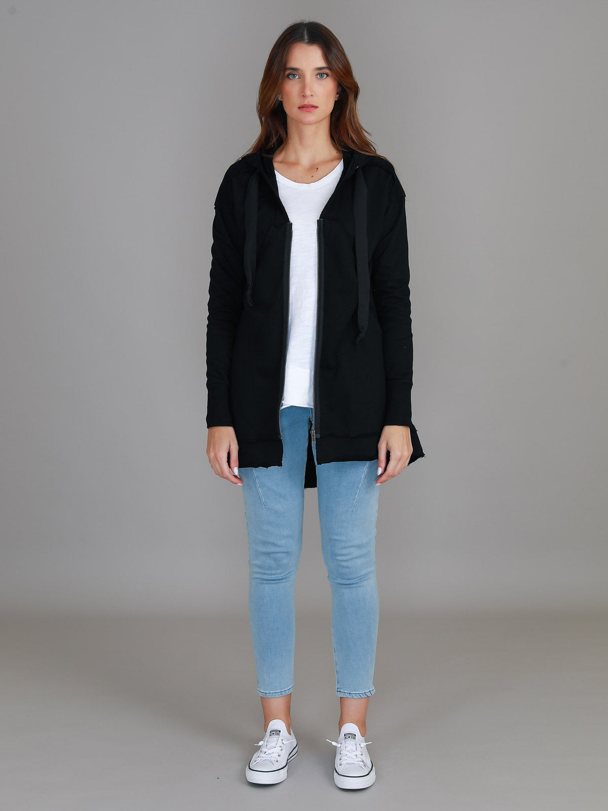 Charlie | Women's Oversized Hooded Zip Jacket – French Terry