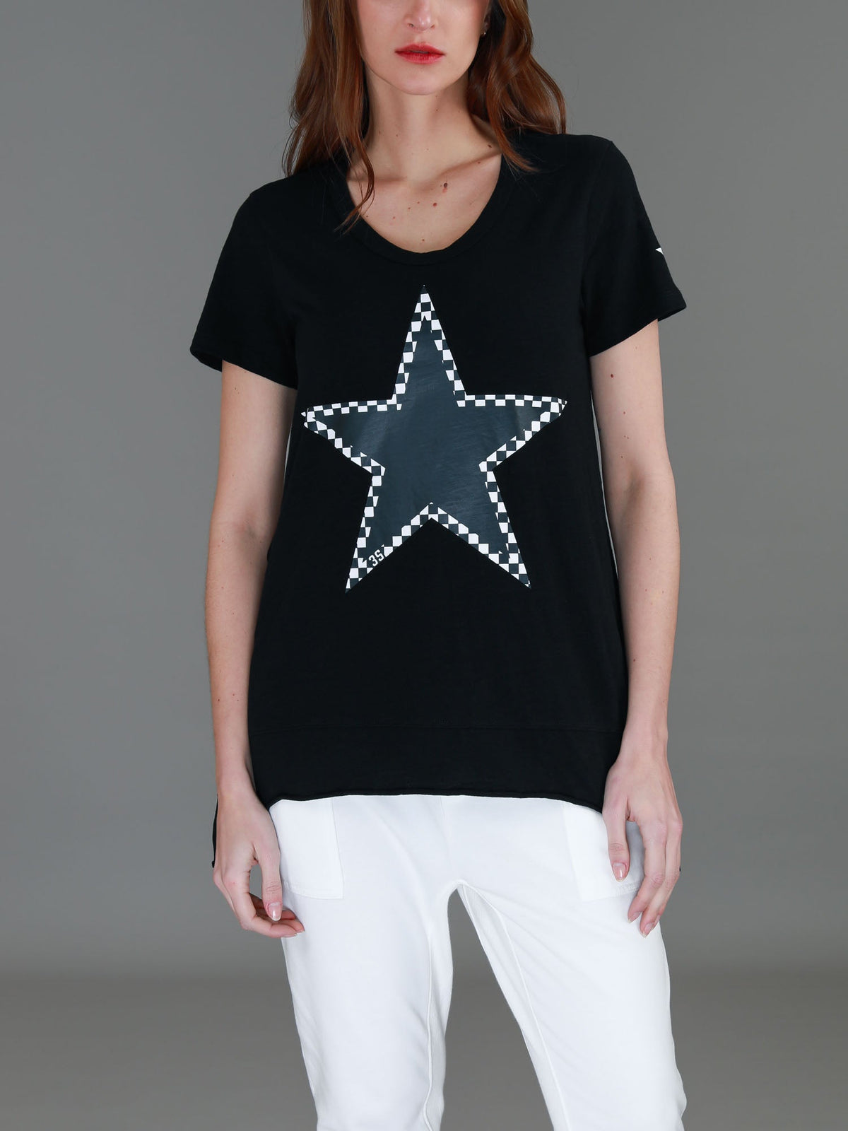 Sandy Check Black Star T Shirt (Sale)