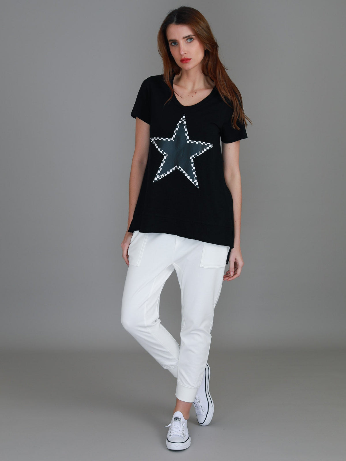 Sandy Check Black Star T Shirt (Sale)