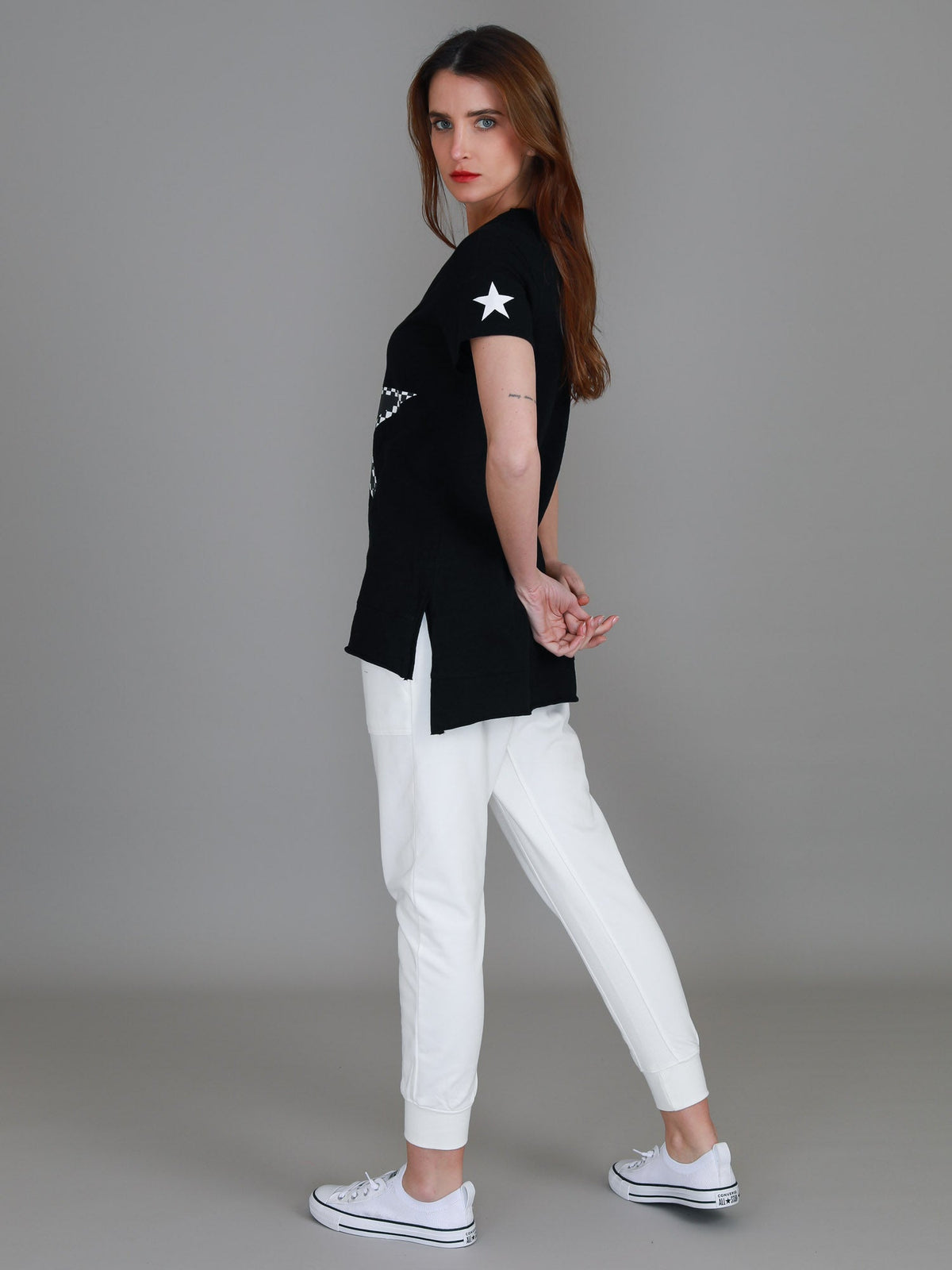 Sandy Check Black Star T Shirt (Sale)