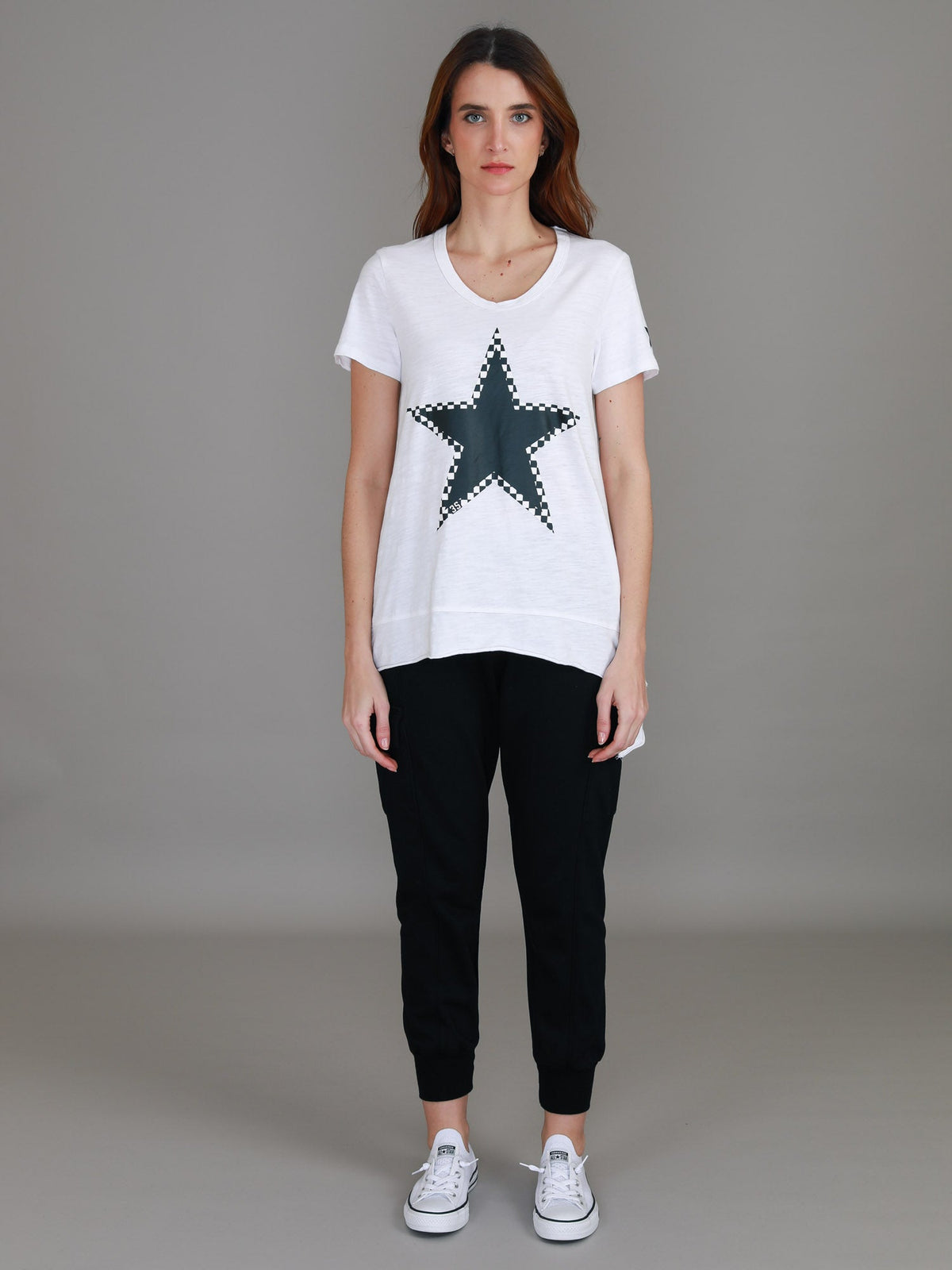 Sandy Check Black Star T Shirt (Sale)