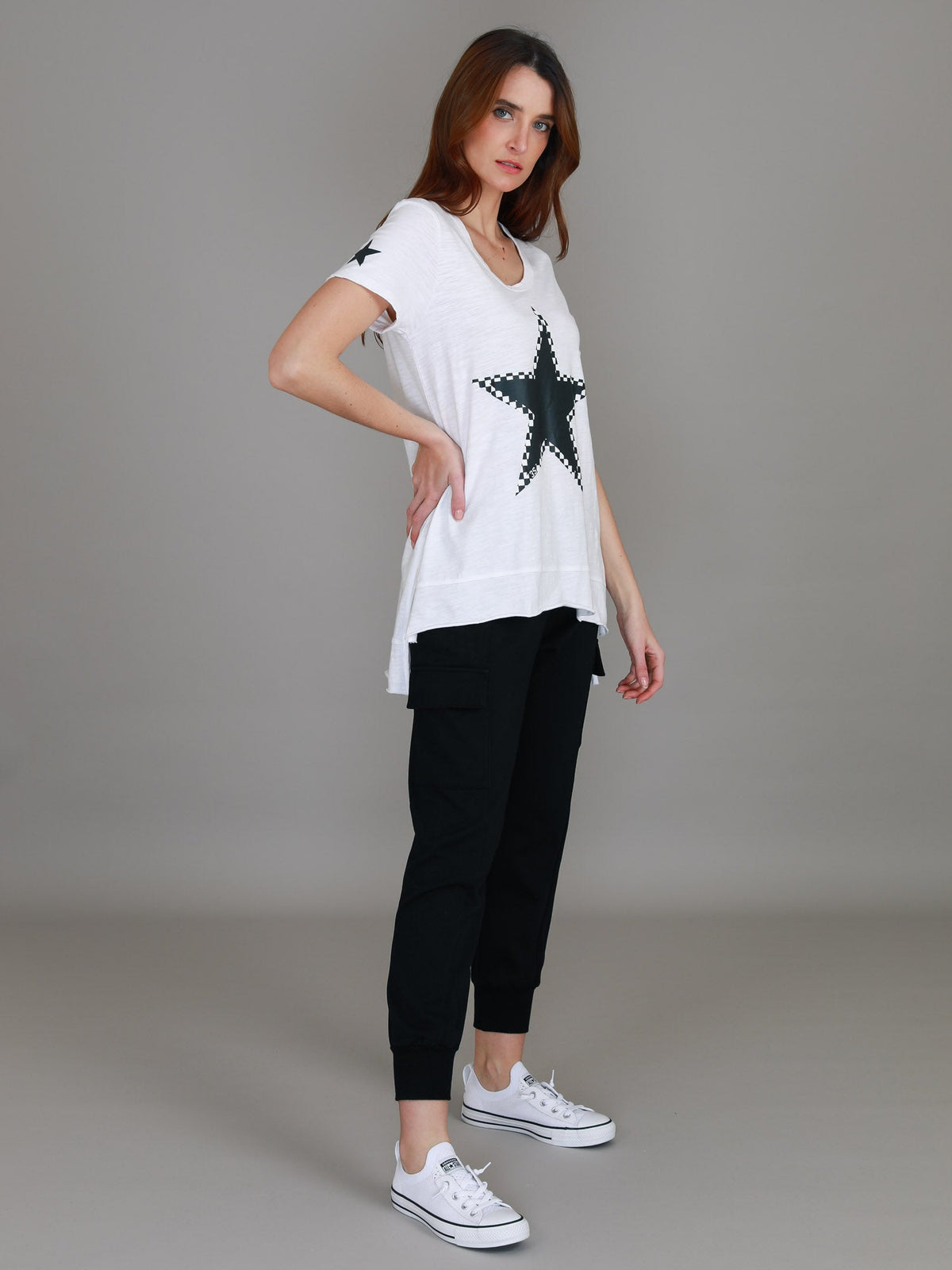 Sandy Check Black Star T Shirt (Sale)