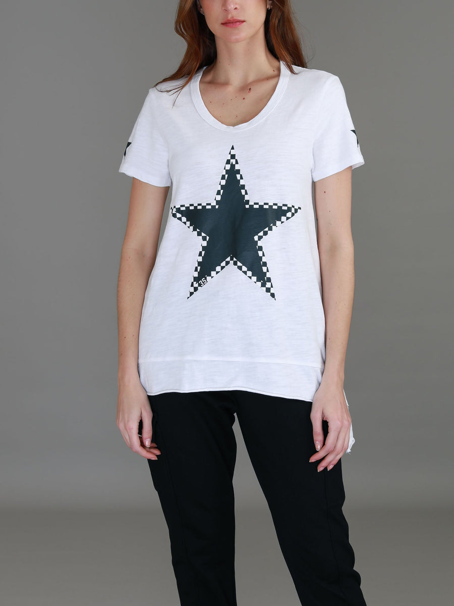 Sandy Check Black Star T Shirt (Sale)