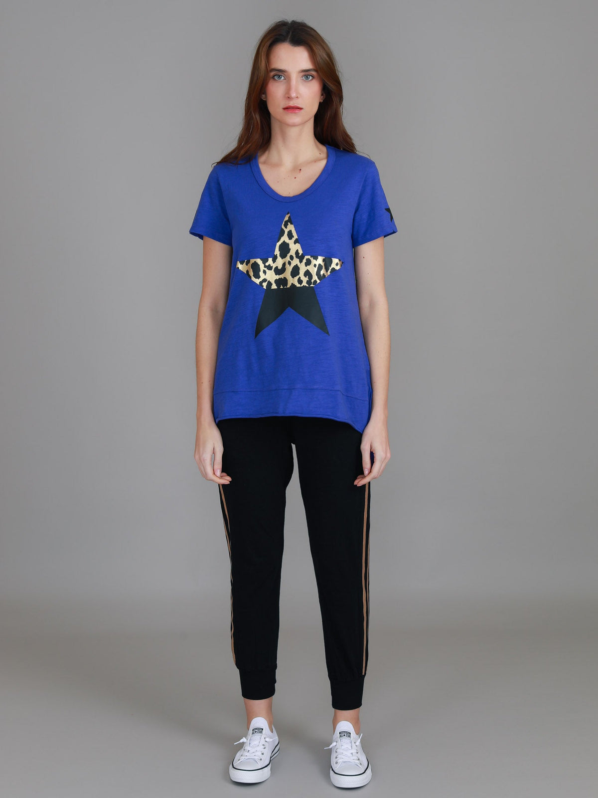 Rosemary Splice Star Leopard Print T Shirt