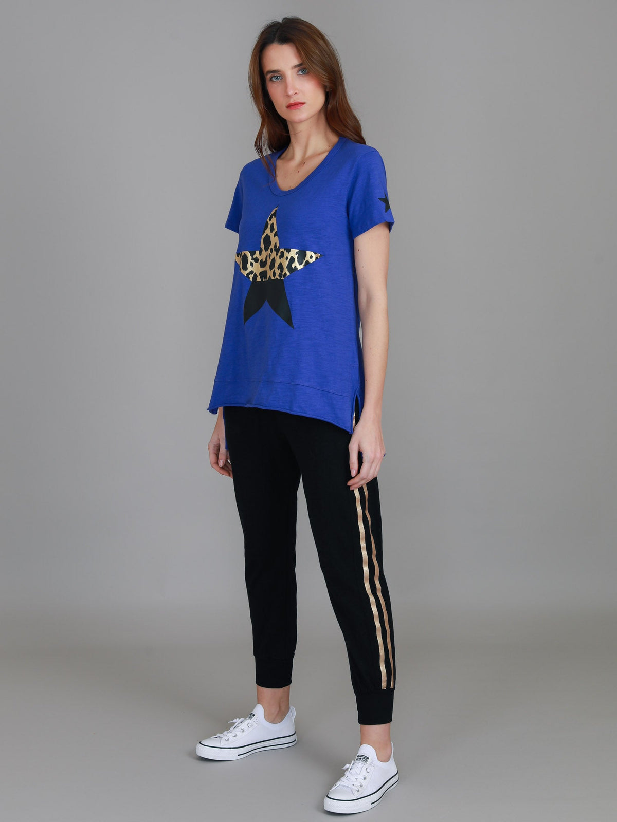 Rosemary Splice Star Leopard Print T Shirt