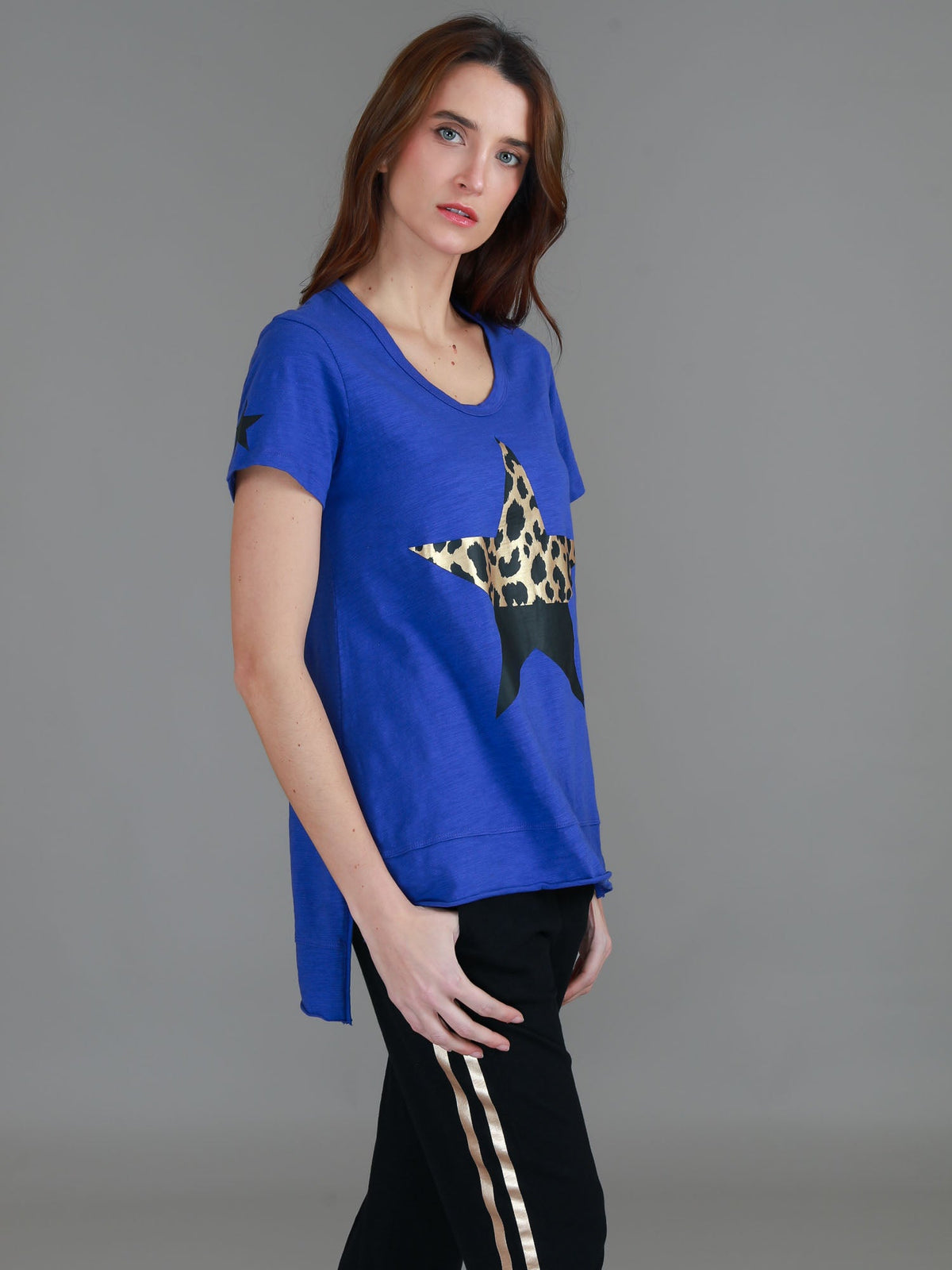 Rosemary Splice Star Leopard Print T Shirt