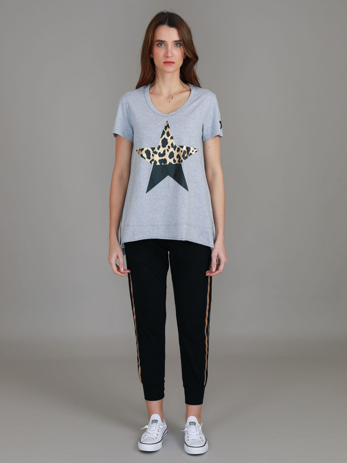 Rosemary Splice Star Leopard Print T Shirt