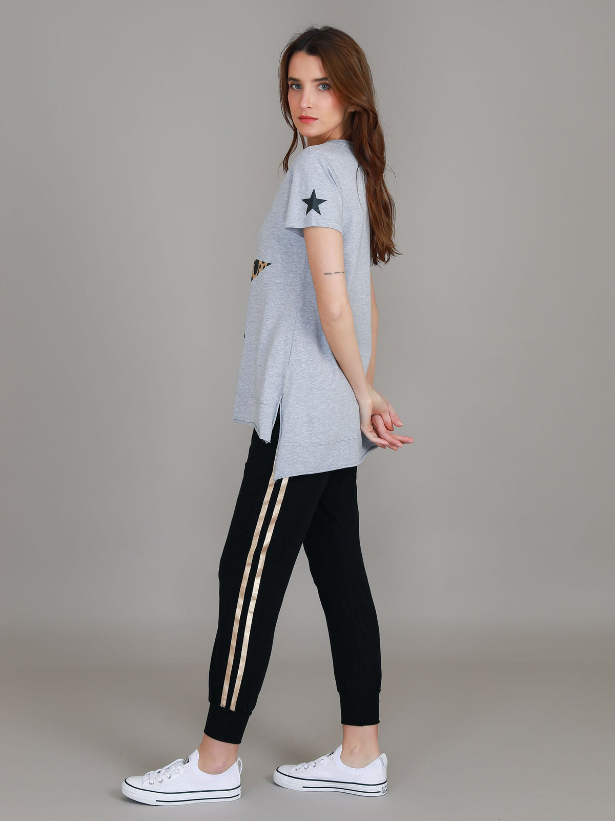 Rosemary Splice Star Leopard Print T Shirt
