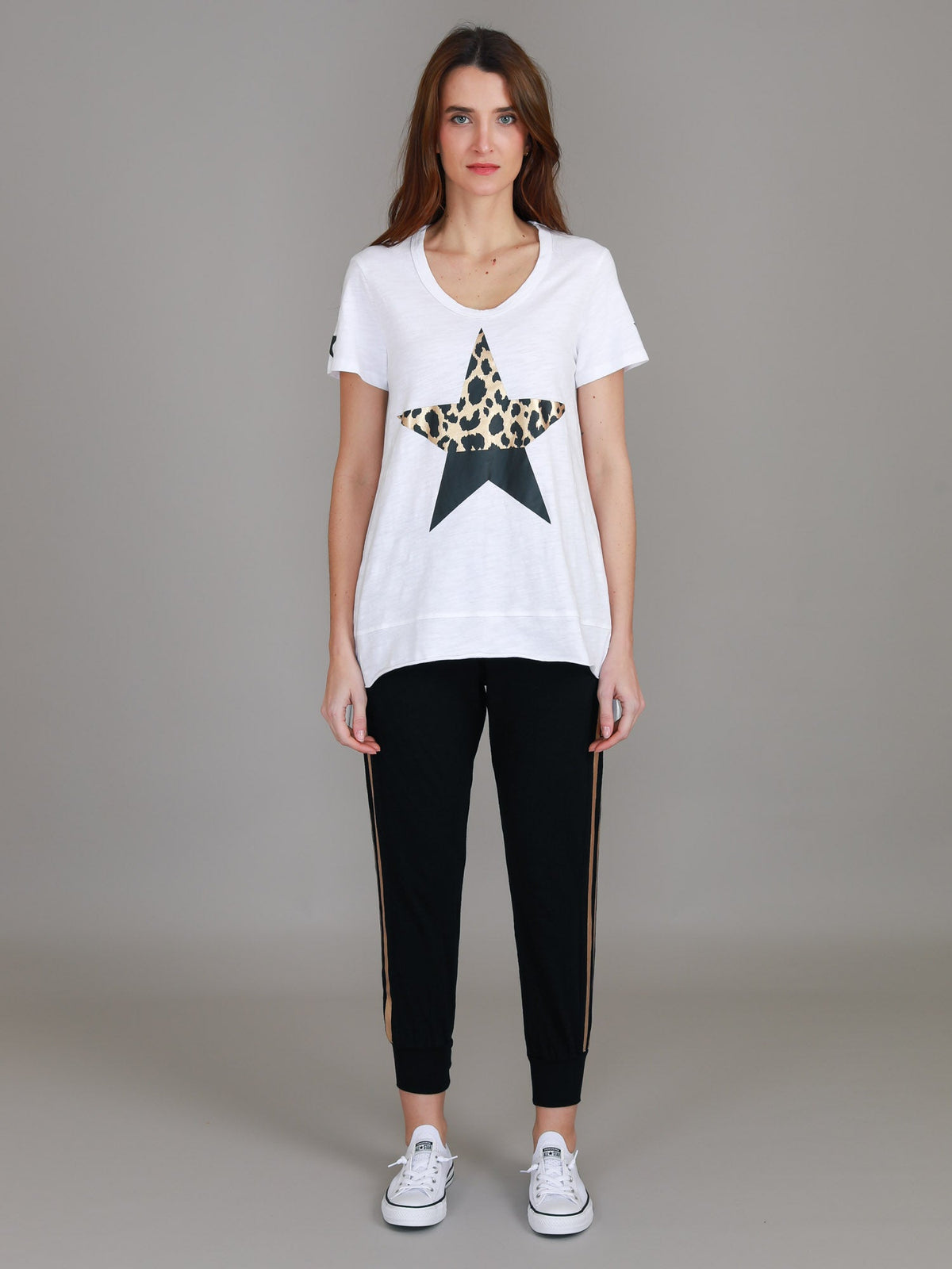 Rosemary Splice Star Leopard Print T Shirt