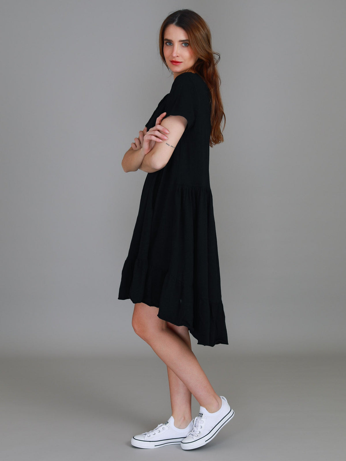 Sienna | Women's Tiered T Shirt Dress – Cotton Jersey