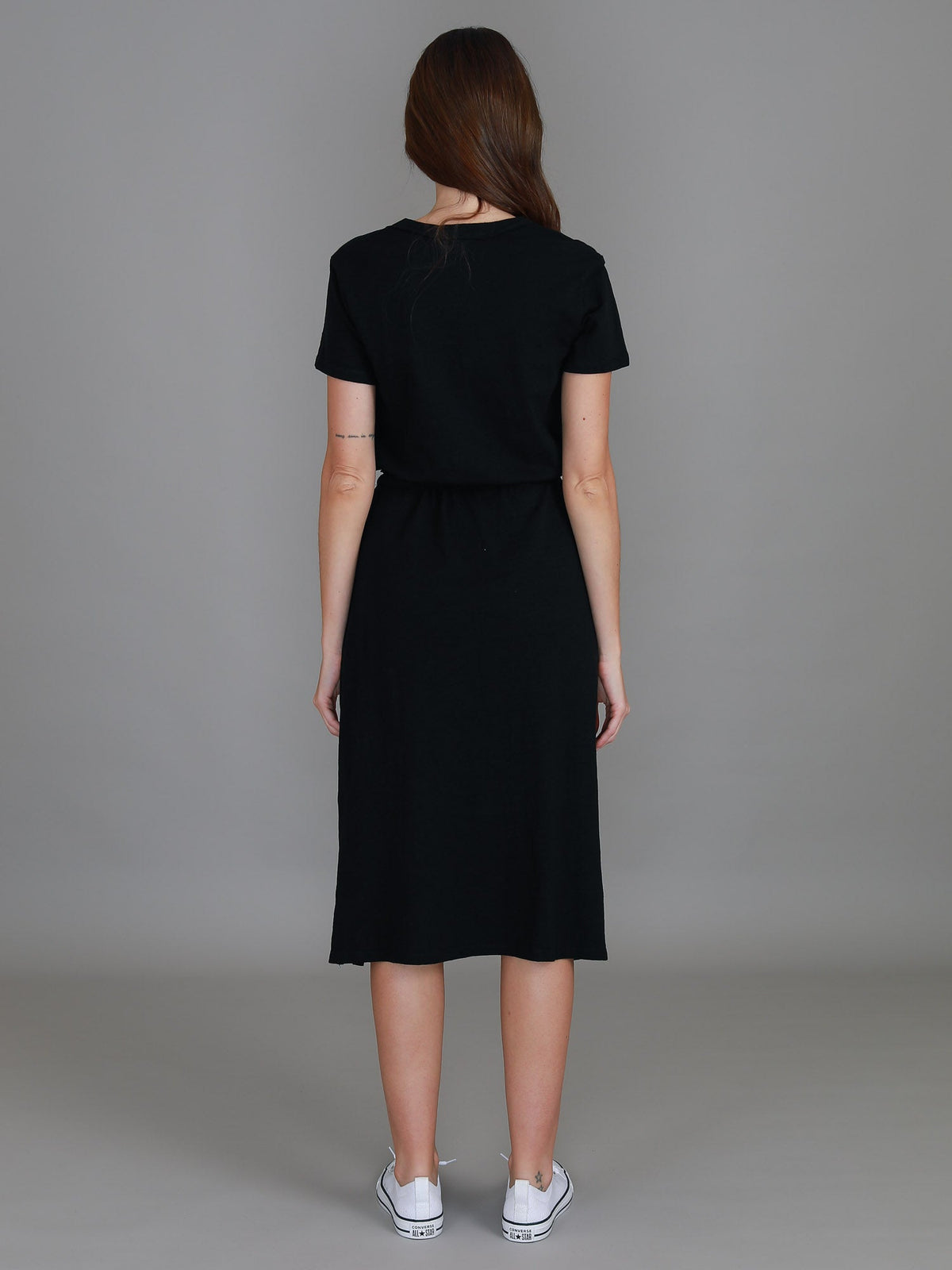 Esther | Women's Drawstring Midi Dress – Cotton Jersey
